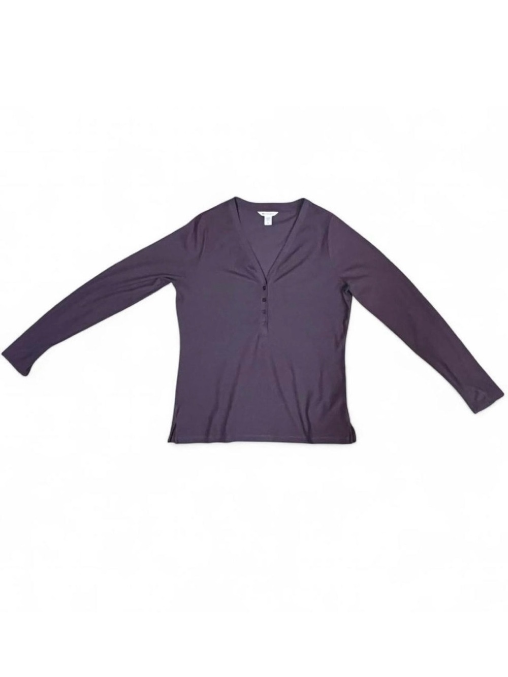Athleta Women's Dusty Plum Purple Long-Sleeve V-Neck Henley Top